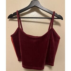 Adidas X Ivy Park Beyonce Cherry Wood Red‎ Velour Tank Crop Top Bralette Size 1X